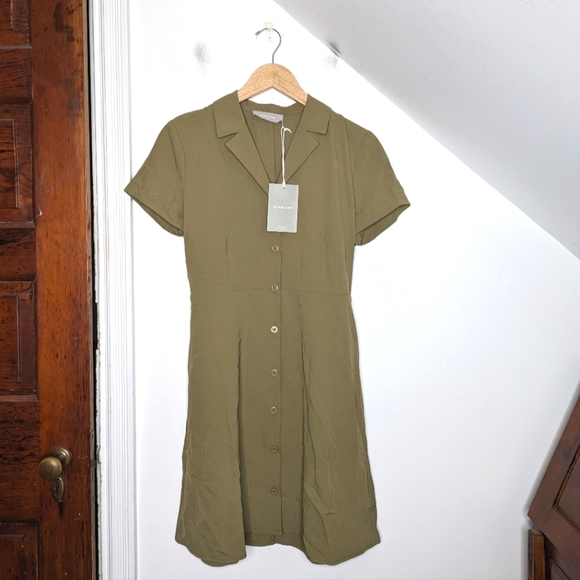 Everlane Dresses & Skirts - EVERLANE Japanese Go Weave Short Sleeve Button Down Dress NEW Size 6